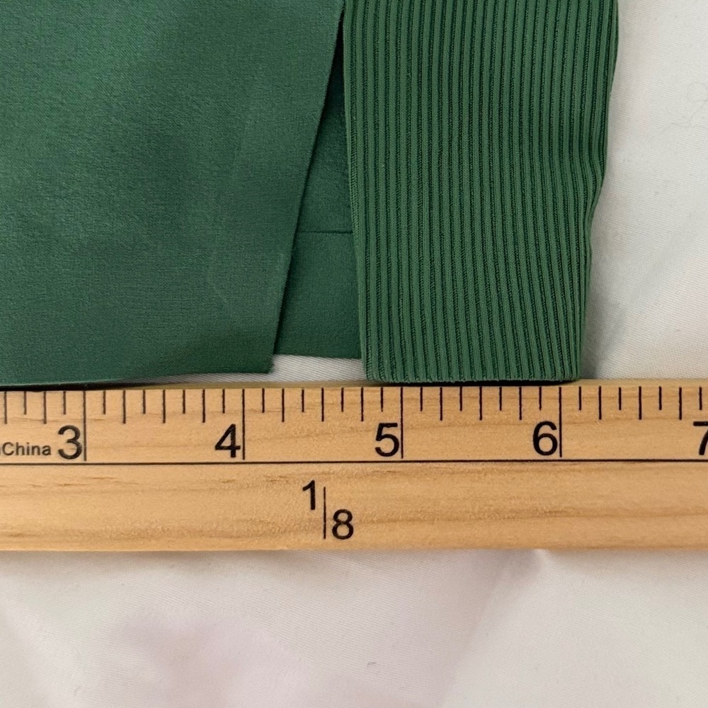 Athleta Brooklyn Ankle Pant Green Ribbed Waistband Tapered Travel Trousers  8 - Picture 11 of 11